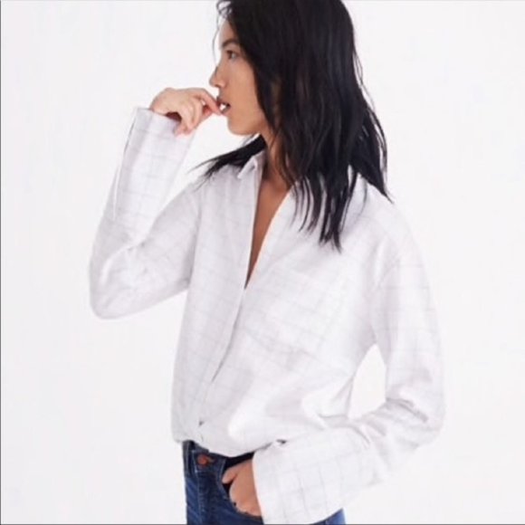 Madewell Tops - Madewell Oversized Flannel Ex Boyfriend Shirt XXS